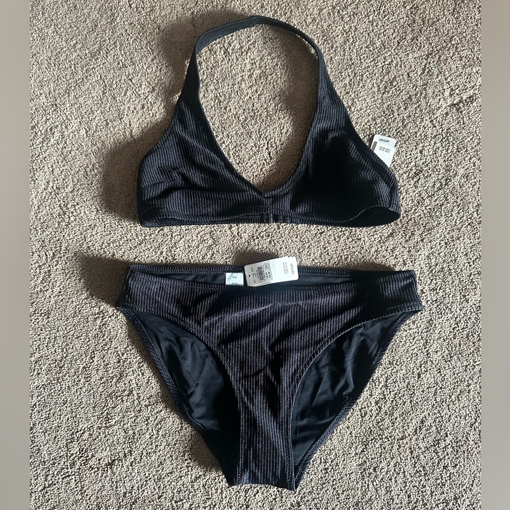Aerie Shine Rib Halter Bikini Top & Bottom